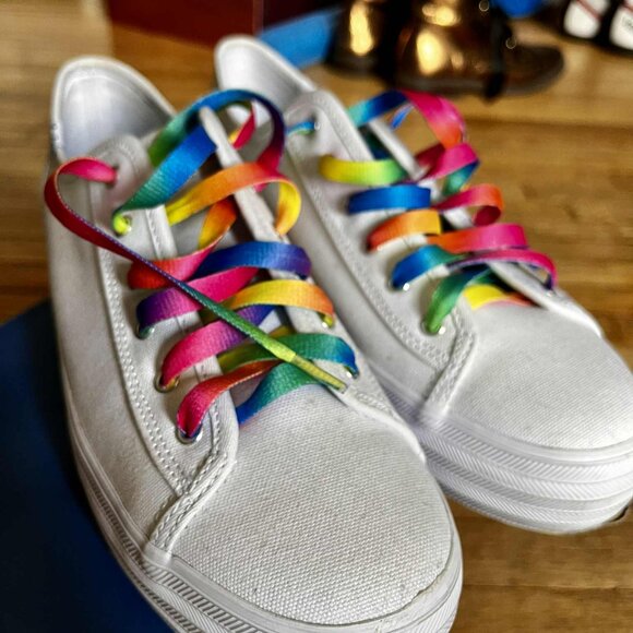 (platform) Rainbow lace Keds triple kick 9 - Picture 1 of 4